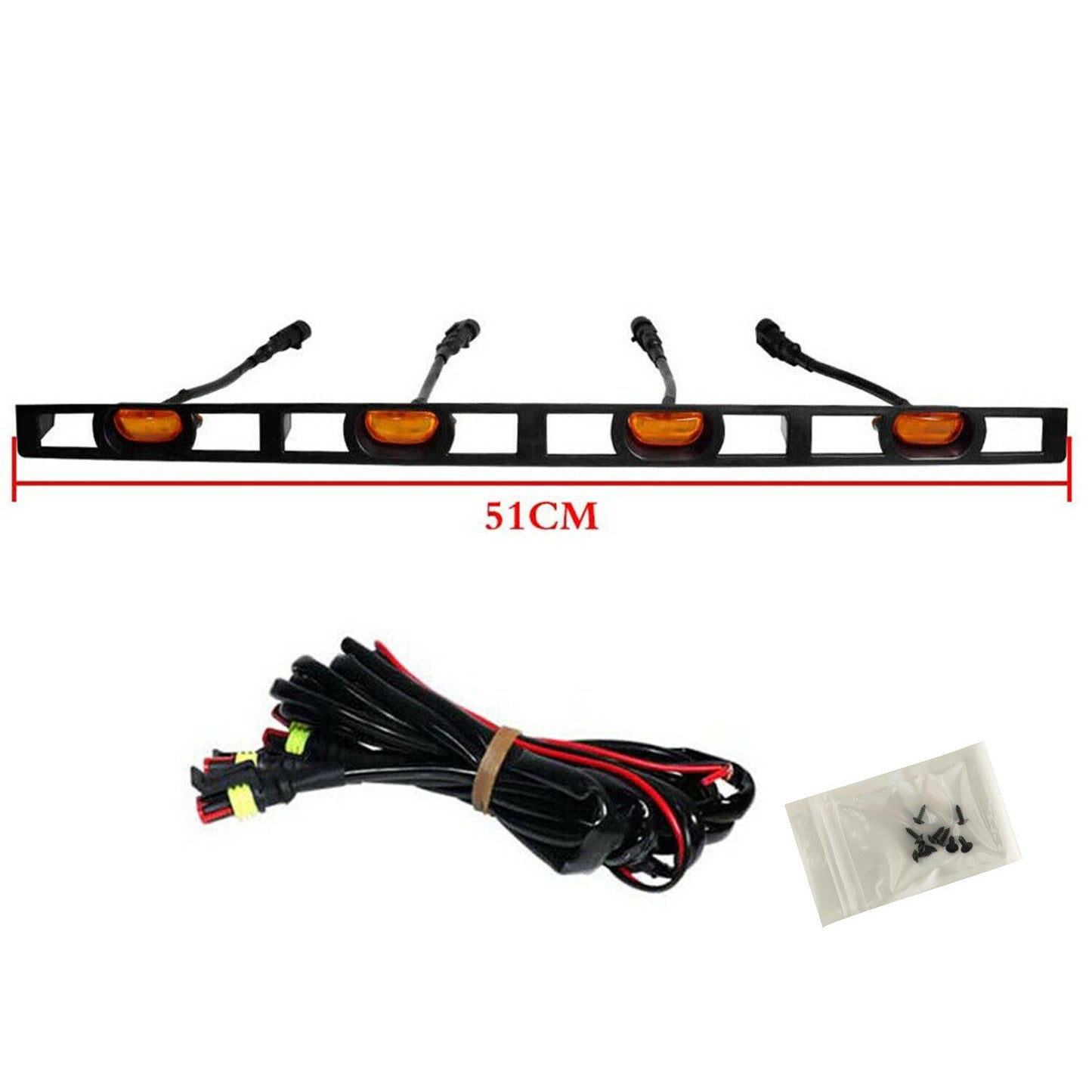Front Hood Grille Amber LED Lights Assy w/Wire Harness For 12-15 Toyota Tacoma