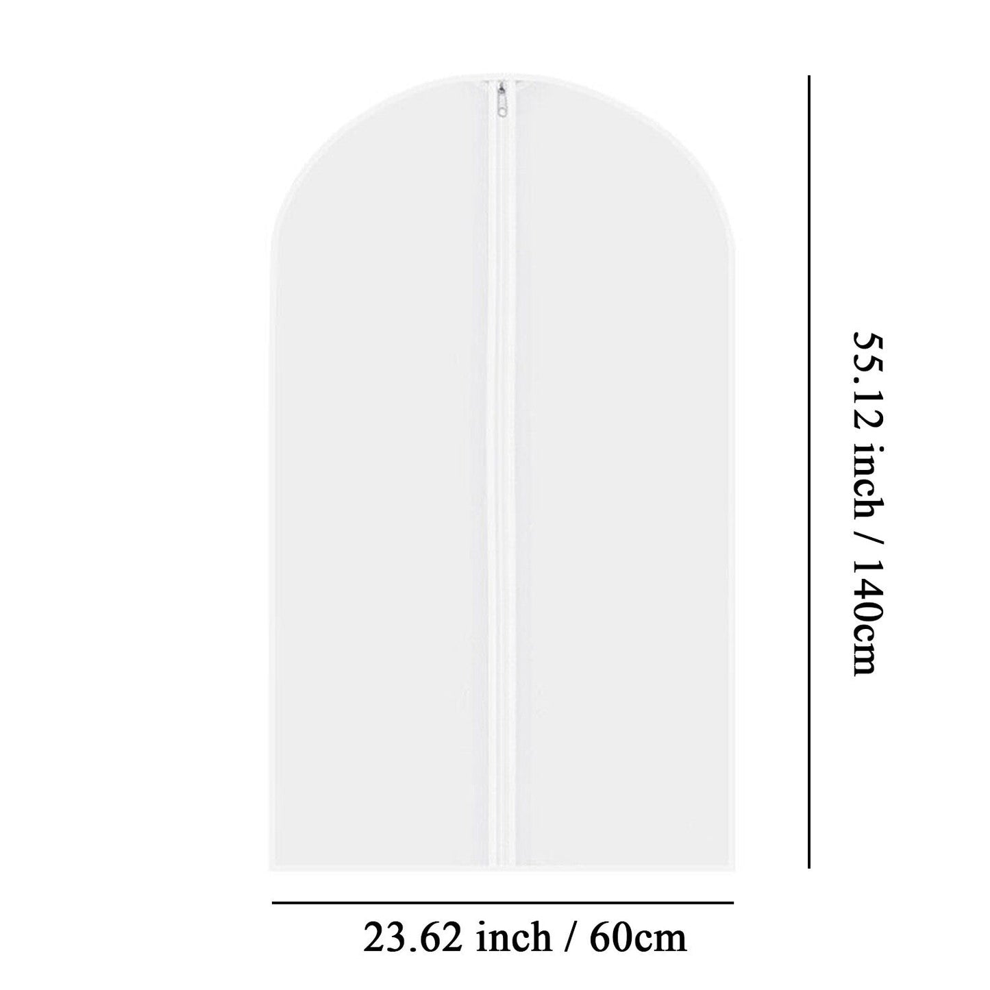 5Pcs Garment Bag Travel Suit Dress Storage Clear Cover Full Zipper Coat Carrier