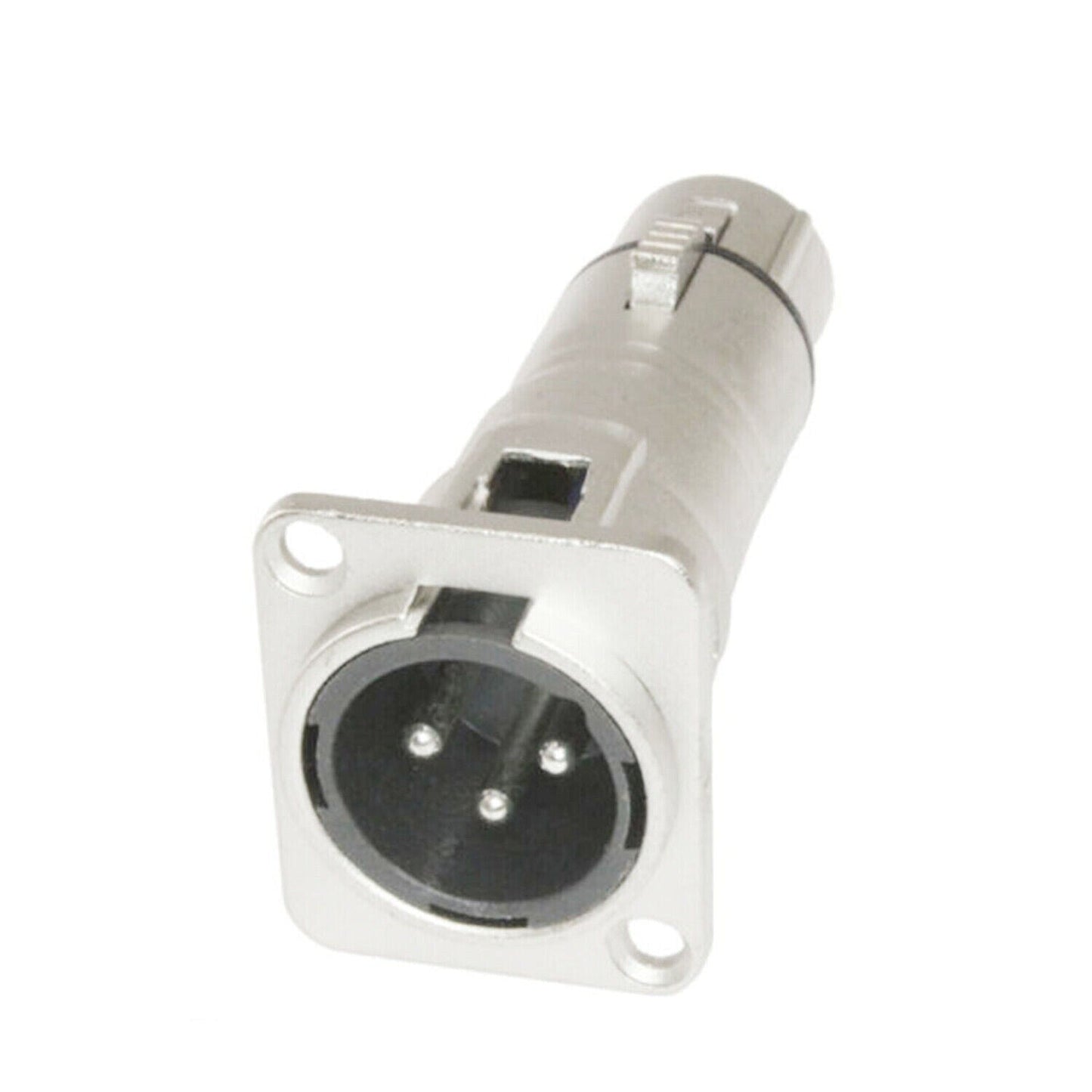 3 Pin XLR Male To XLR Female Feed/Pass Thru Connector Adapter For D Panel Mount
