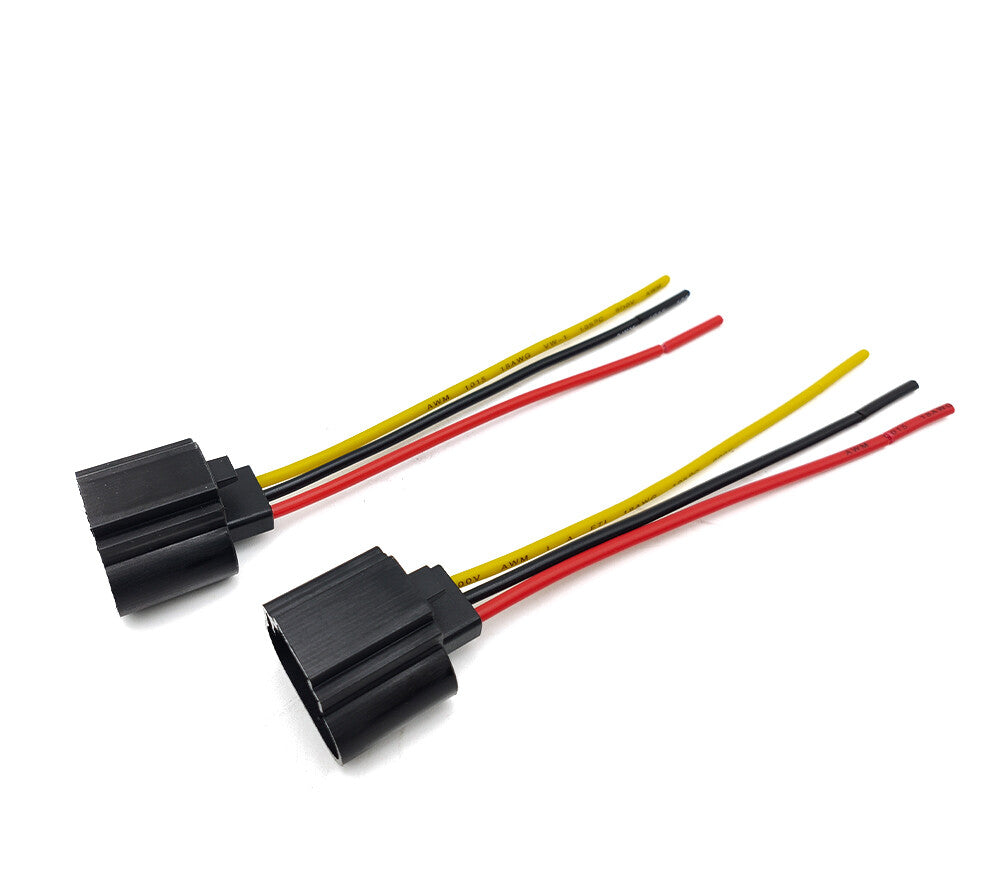 Wire Pigtail Female Nylon 9008 H13 Two Harness Headlight Bulb Socket Connector