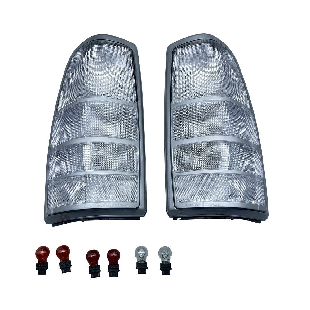 All CLEAR For 1999-02 Chevy Silverado Pickup Truck US Rear Tail Light Set