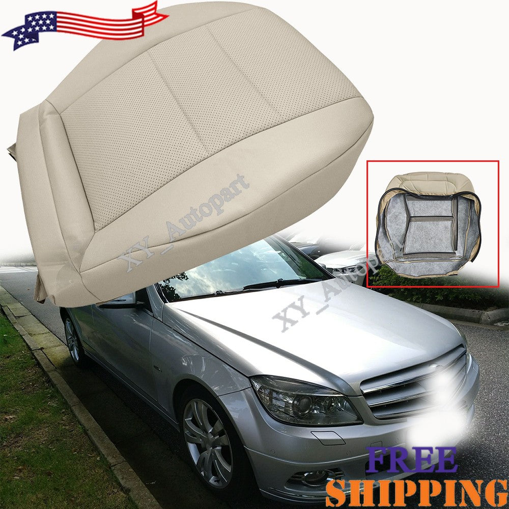 For 2008-2014 Mercedes Benz C250 C300 C350 Driver Bottom Leather Seat Cover Tan