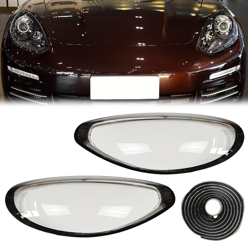 Headlight Lens Shell+Sealant Glue For Porsche Panamera 970 2014-16