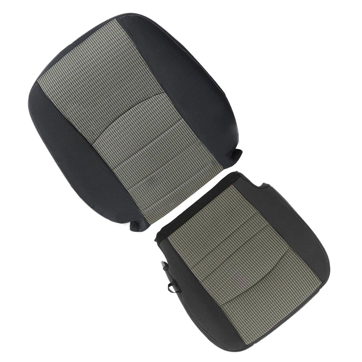 Driver Bottom & Top Cloth Seat Cover Gray For 2009-2012 Dodge Ram 1500 2500 3500