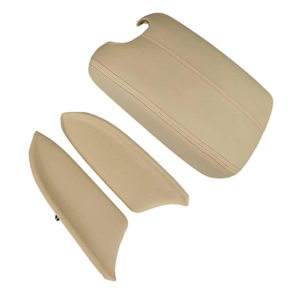 Door Armrest Hand Leather Arm Rest Cover & Base Lid Beige For Honda Accord 08-12