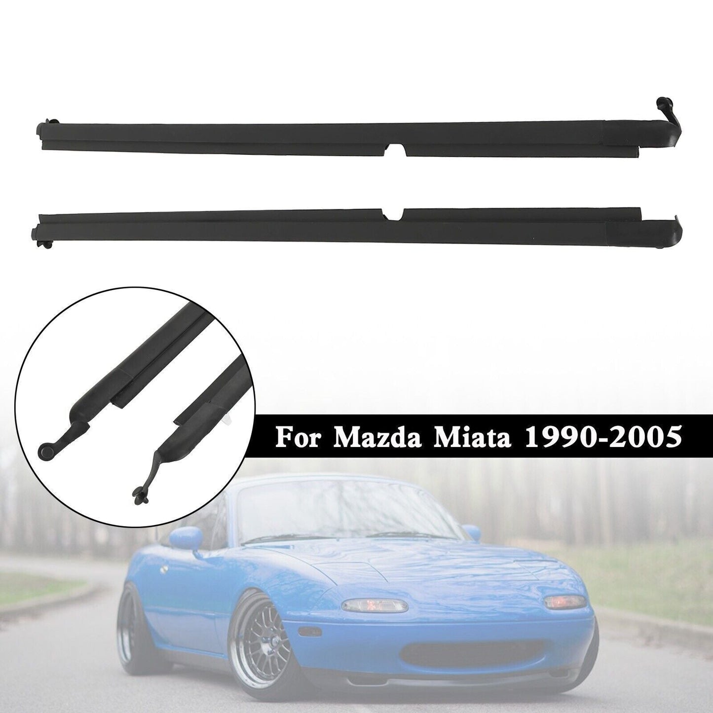 Left and Right Door Glass Window Weatherstrip Seals Set for Mazda Miata 2004