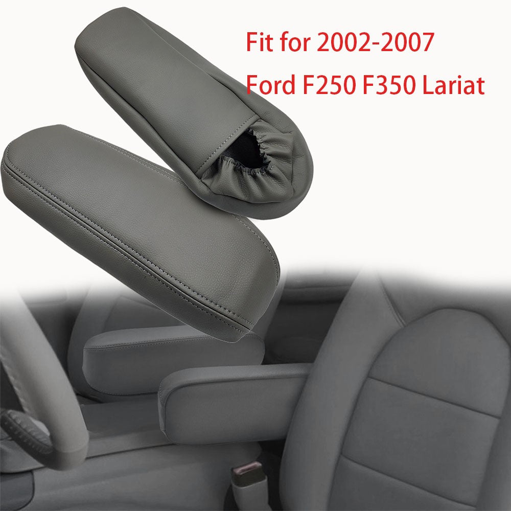 For 2002-2007 Ford F250 F350 Super Duty Lariat Leather Seat Armrest Cover 2Pcs