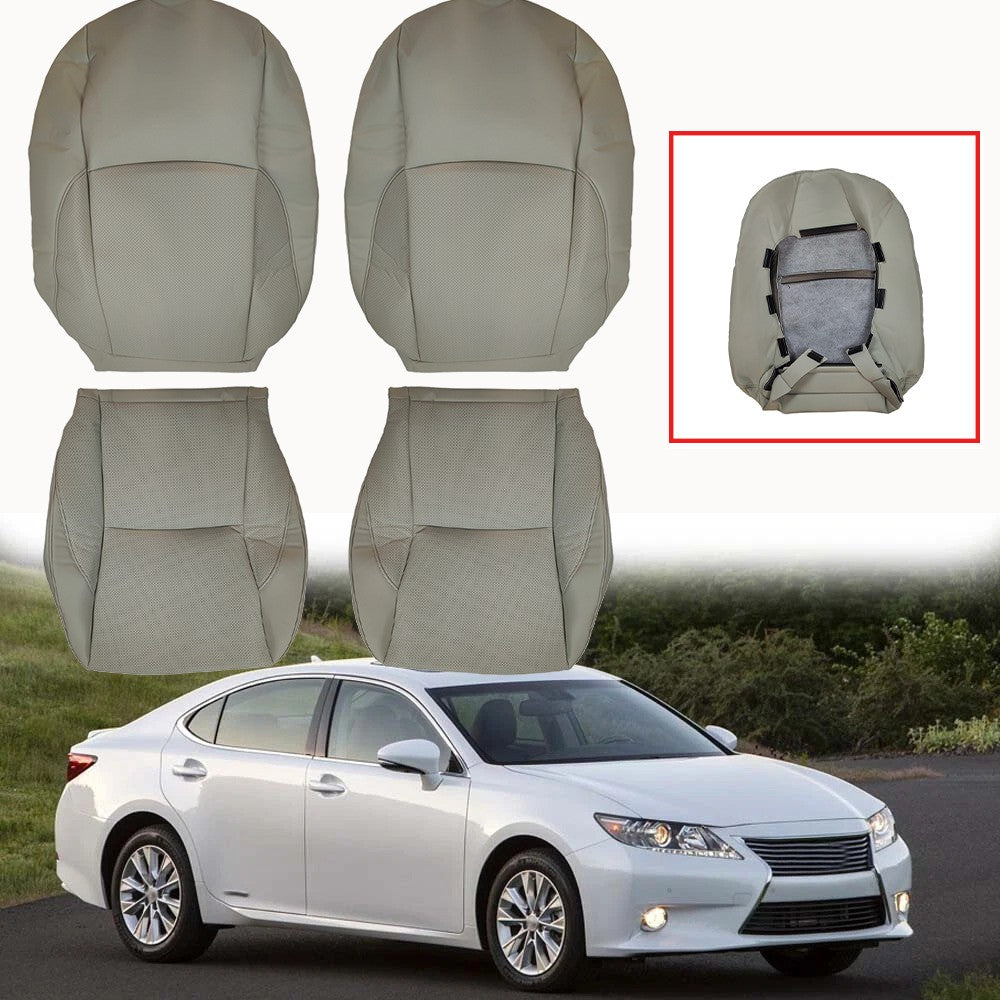 For 2007-2012 Lexus ES350 Driver Passenger Bottom & Top Leather Seat Cover Gray