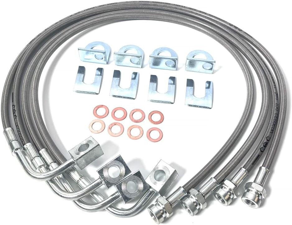 For 07-18 Jeep Wrangler JK 2-6" Lift Front+Rear Extended SS Brake Line Kit 89716