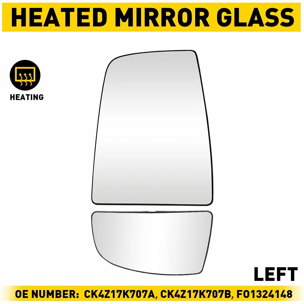 Mirror Glass Upper/Lower Driver Side Left LH for Ford Transit Van 150 250 350 HD