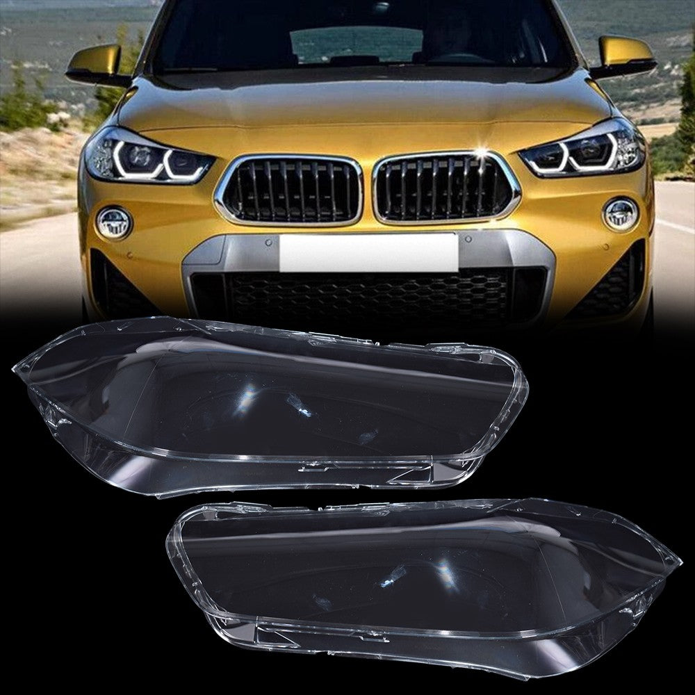 Left+Right Side Headlight Lens Cover Clear For 2018-2023 BMW X2 F39