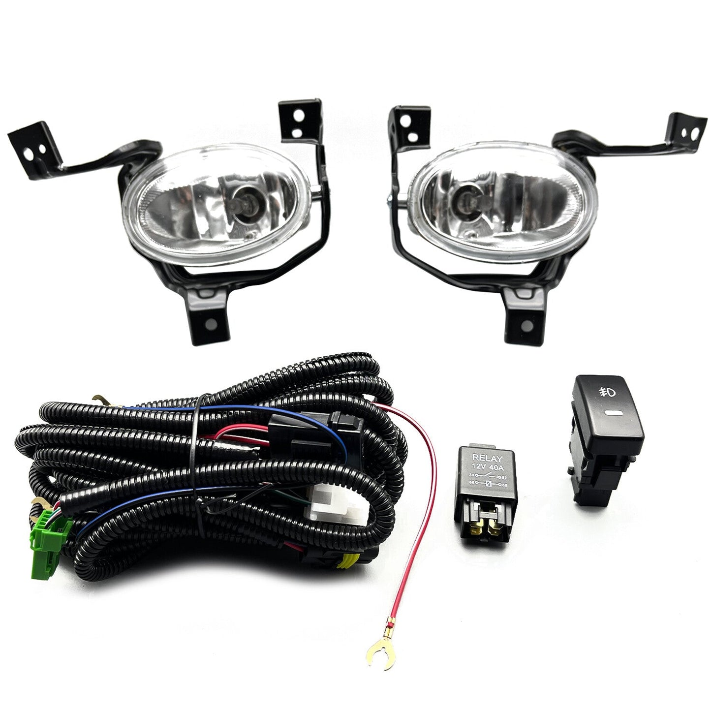 Left+Right Front Bumper Fog Lights+Switch+Wiring For 2010-2011 Honda CR-V CRV