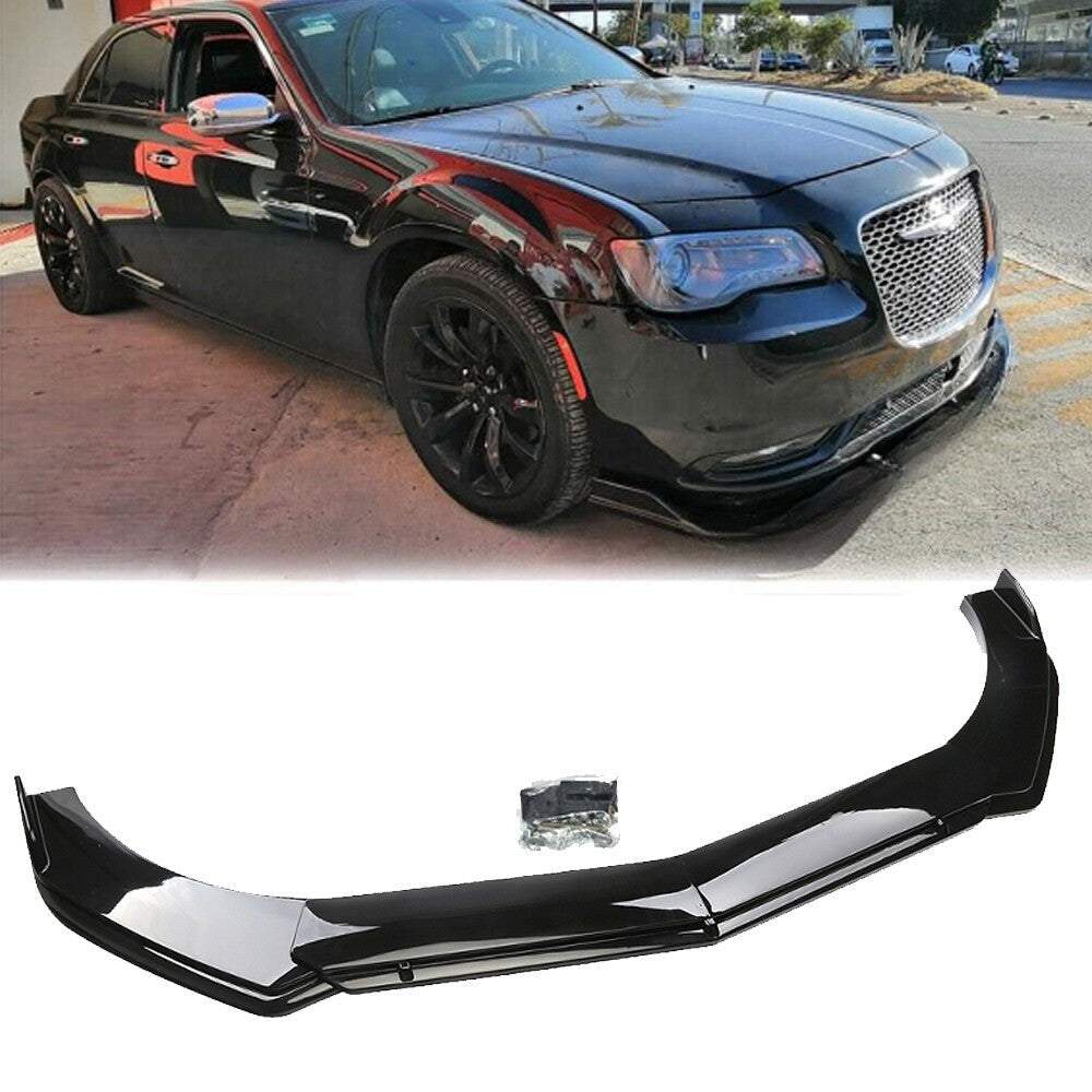 For Chrysler 300C SRT Glossy Black Front Bumper Lip Spoiler Splitter Body Kit