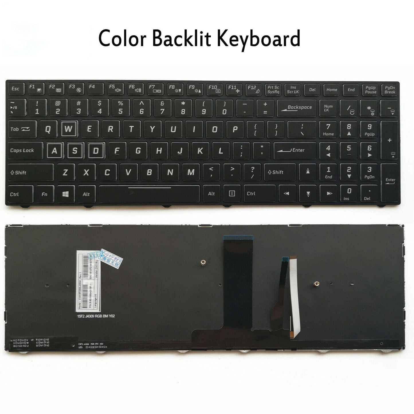 New Color Backlit keyboard For Clevo N855HJ1 N857HJ1 N870HJ1 N850HP6 N870HP6 US