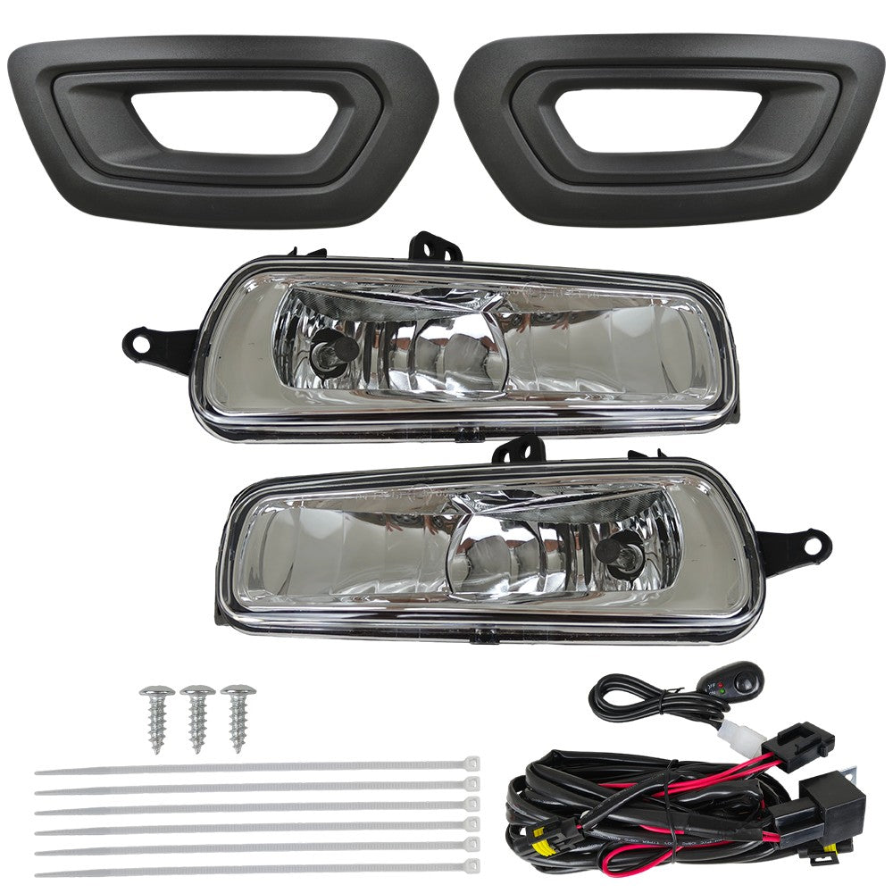 Left & Right Fog Lights W/Bezels Covers+Bulbs+Wiring For Ford Transit 2020-2024
