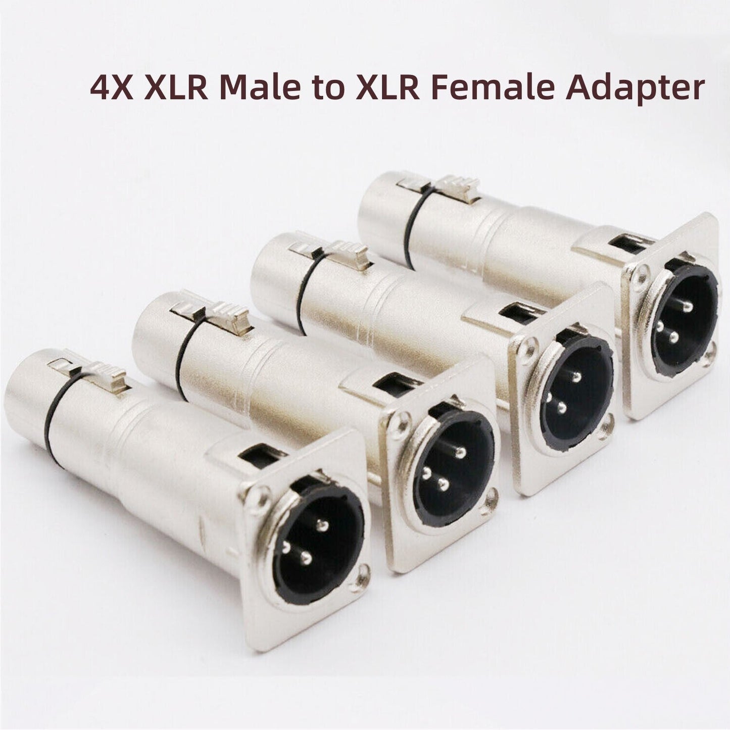 3Pin XLR Male to Female Audio Pass Thru Feed Panel Mount Connector Adapter US