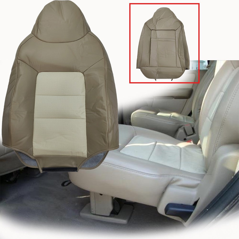 Driver Side Top Leather Perforated Seat Cover Tan For Ford Expedition 2003-2006