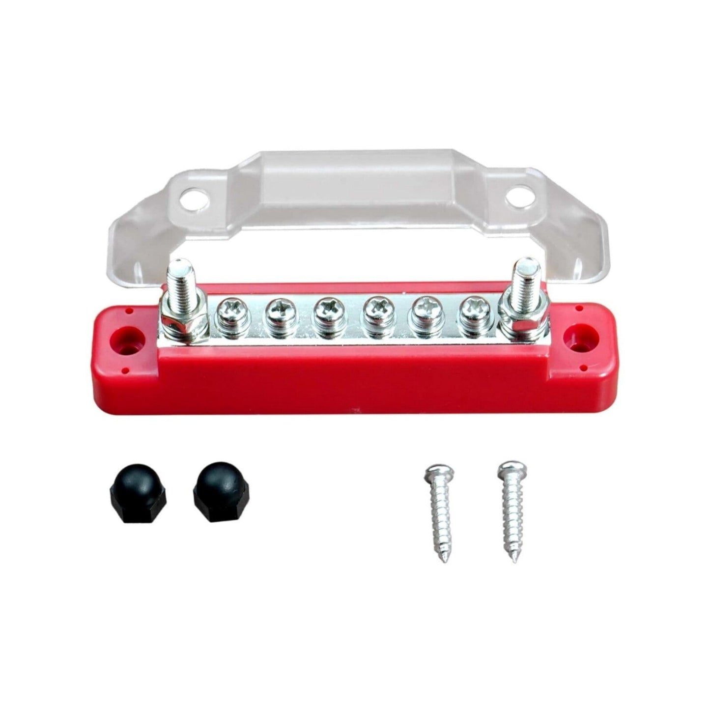 Bus Bar Ground Power Distribution Terminal Block Power w/ 6 M4 Screws + 2 Studs