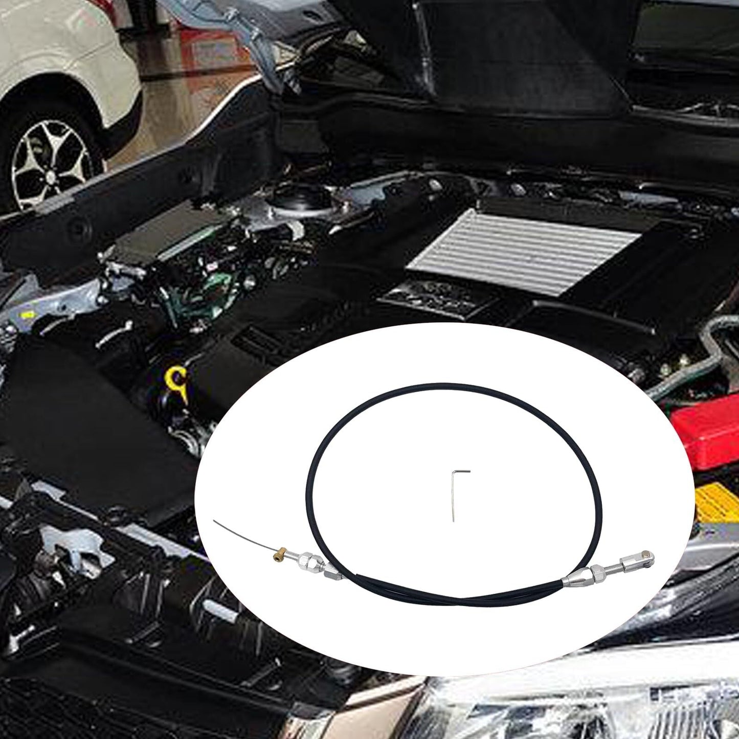 36" Stainless Steel Black Throttle Cable for LS1 Chevy 4.8 5.3 5.7 6.0 Engine LS