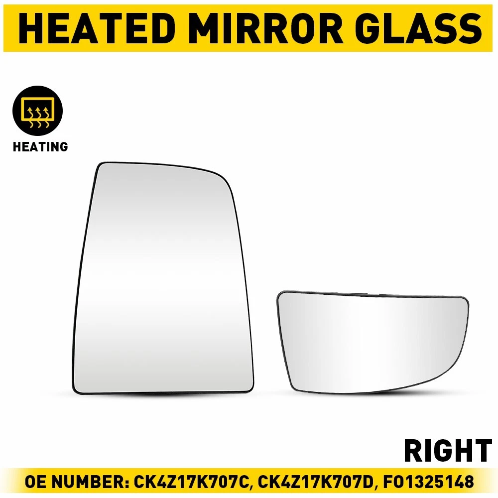 Mirror Glass Upper & Lower Passenger Side Right RH for Ford Transit 150 2019