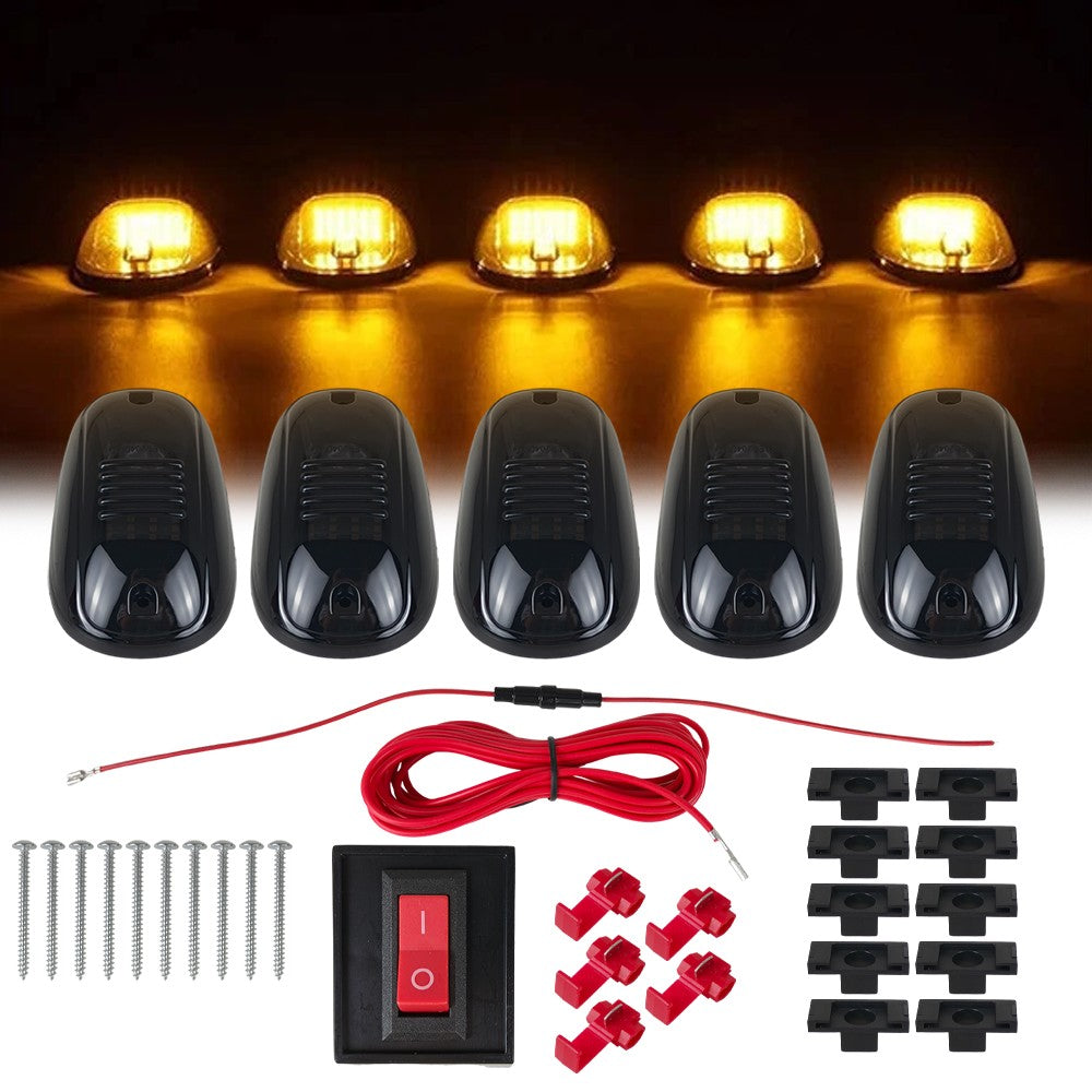 For Dodge Ram 1500 2500 3500 4500 2003-2018 Amber Smoke Cab Roof Marker Lights