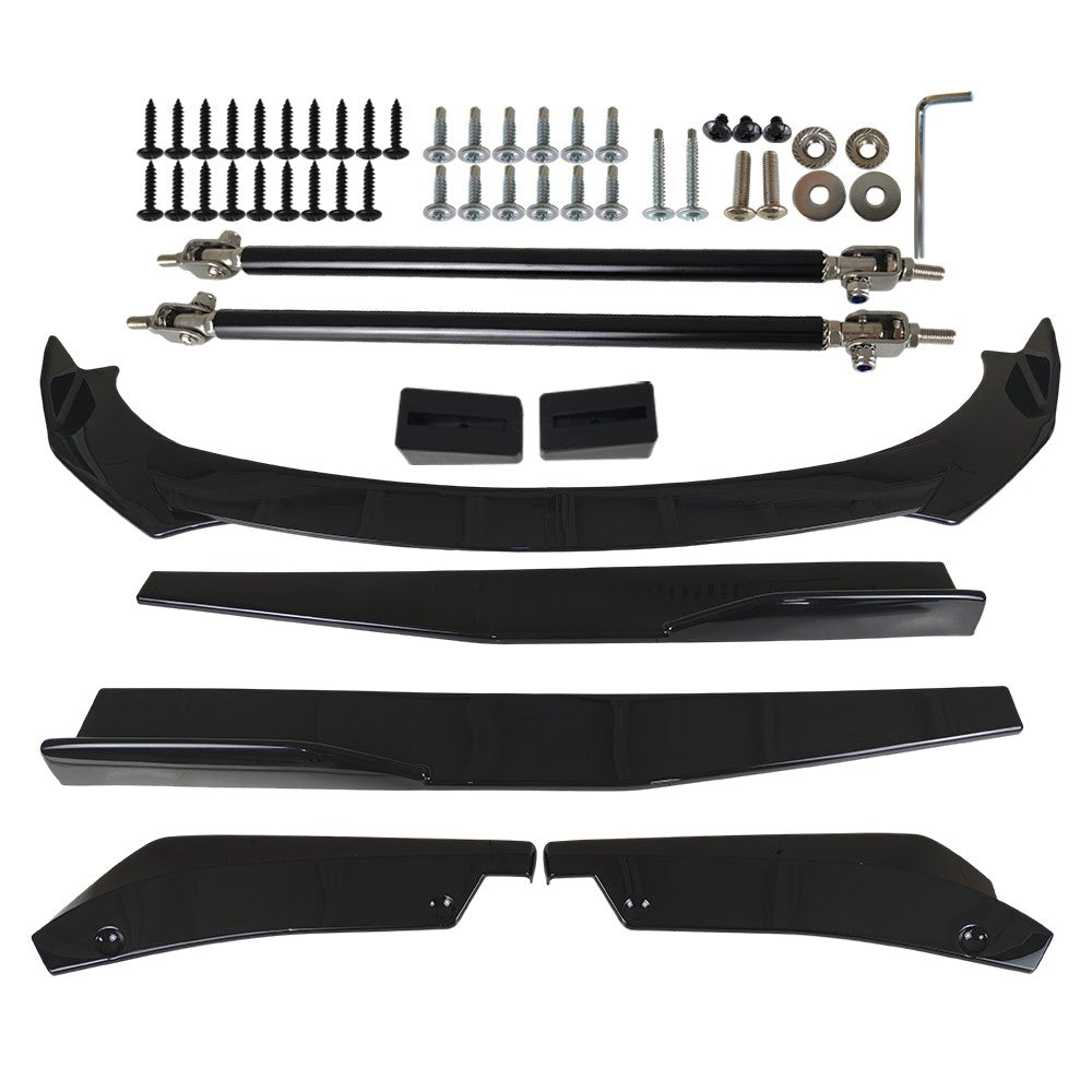 For Dodge Charger 2007-2014 Glossy Black Front Bumper Lip Spoiler Body Kit Side