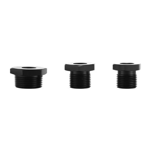 3PCS 1/2-28 to 3/4-16, 13/16-16, 3/4 NPT Thread Oil Filter Adapters Black NEW
