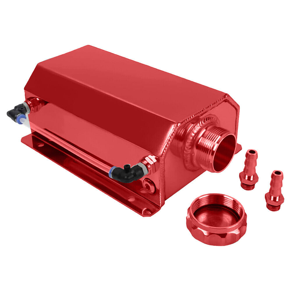 2L Red Aluminum Coolant Radiator Overflow Reservoir Expansion Water Tank