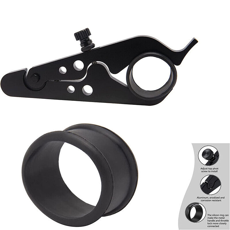 Motorcycle Throttle Lock Cruise Control Grip Lock Clamp with Silicone Ring