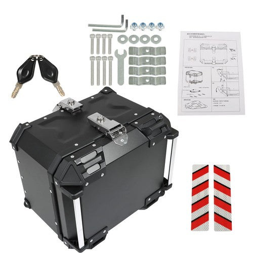 45L Black Motorcycle Top Case Tail Box Waterproof Luggage Scooter Trunk Storage