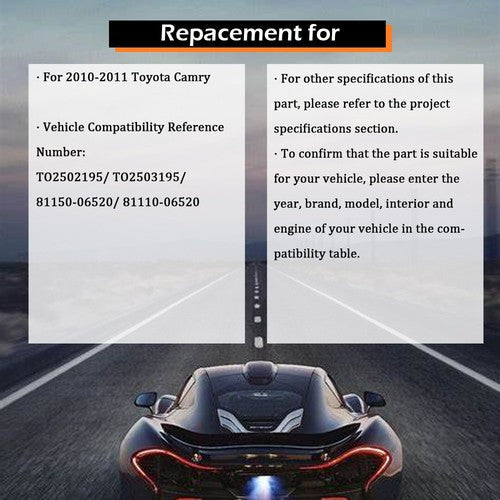 Fit For Toyota Camry Hybrid 2010-2011 Headlight Projector RH LH Side Halogen