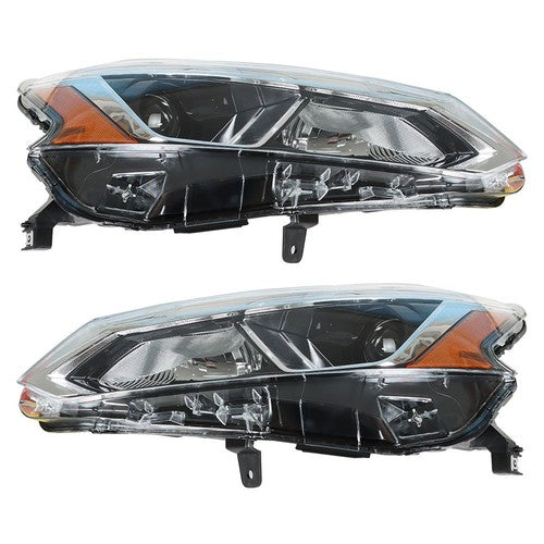 For Nissan Altima 2019-2020 LH+RH Headlight Headlamps Clear Lens Halogen Chrome