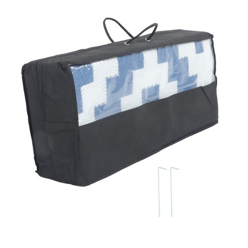 9x12ft Waterproof Outdoor Rug Outdoor Plastic Straw Rug Carpet Blue & White
