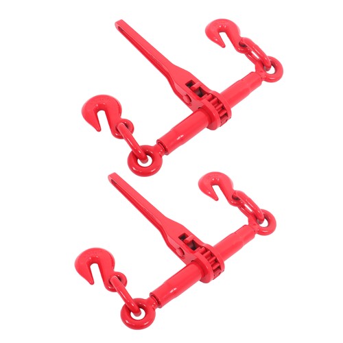 Red 1/4in-5/16in G70 7800lbs W/G70 Grab Hook Adjustable Chain Binders ×2 Steel