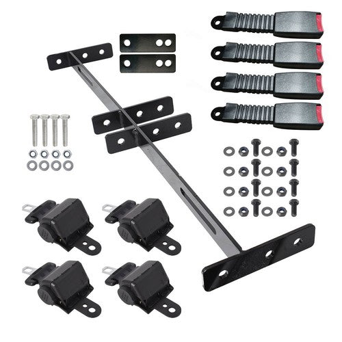 New 4 Retractable Seat Belts and Bracket Kit For EZGO Yamaha Club Car Golf Cart