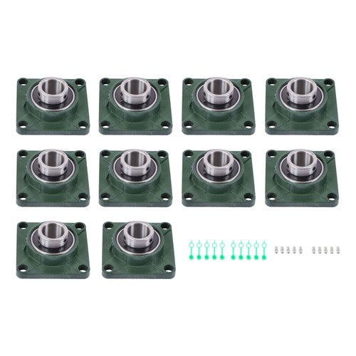 10 Pack UCF208-24 Pillow Block Bearing 1 1/2" Bore 4-Bolt Self-Alignment