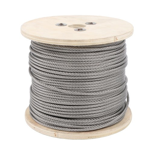 3/16In 7x19 T304 Stainless Steel Cable 500FT Wire Rope 3700lb Fracture Strength