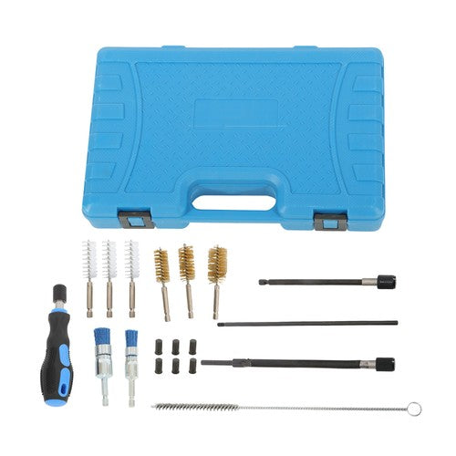 19PC Diesel Injector Seat Cleaning Set Engines Injector Seat Cleanner Brush Kit