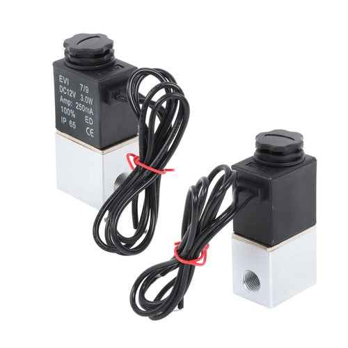 2PCS 1/4" Fast Response Electric Air Water Solenoid Valve 12V DC Normally Closed