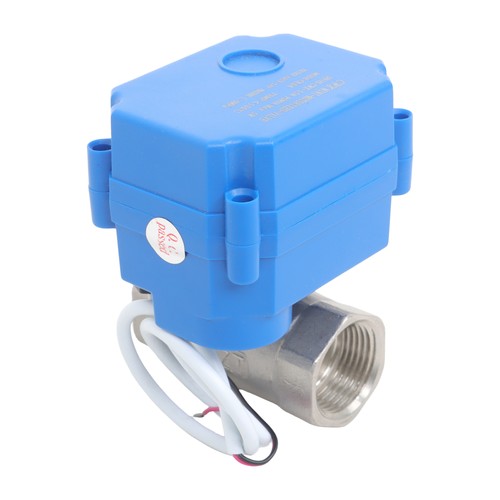 Solid Motorized Ball Valve 1in Full Port SS 9-24V AC/DC NC Auto Return