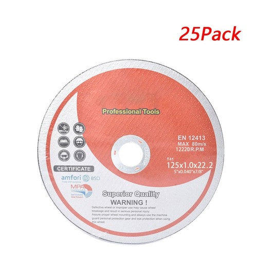 5"x.040"x7/8" 25 Pcs Cut-off Wheel - Metal & Stainless Steel Cutting Discs