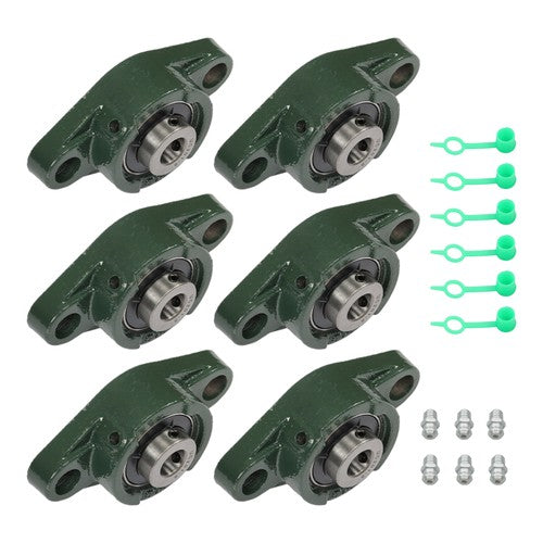 6PCS UCP201-8 Pillow Block Bearing 1/2"Bore 2 Bolt Cast Iron Base Self Alignment