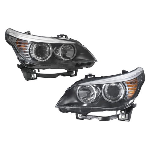 Right+Left Black Halogen Clear Headlight Assembly For BMW 528i 2008 2009 2010