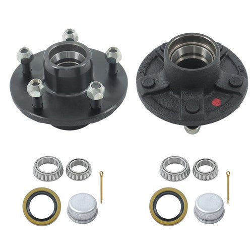 New 2 Sets Trailer Hub Kits For 3,500 lb axles 5 X 5"Bolt Circle Hub Compatible