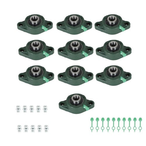 10PCS UCFL202-10 Pillow Block Flange Bearing 5/8" Bore 2 Bolt Solid Base