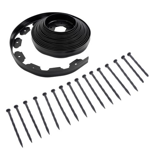 40FT Garden Edge Lawn Grass Stone Isolation Strip 16pcs Anchoring Spik US