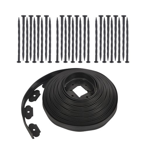 60 FT L-shaped Landscape Edging Border Kit No-Dig Garden Edge Lawn Border 1.5"