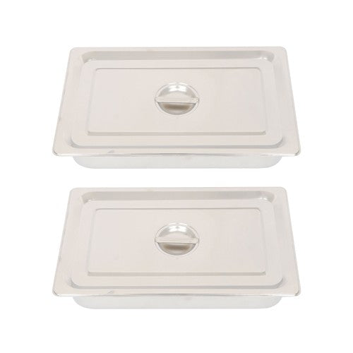 Restaurant Steam Table Pans 2 Pack Full Size 4 Inch Deep Thickened with Lid