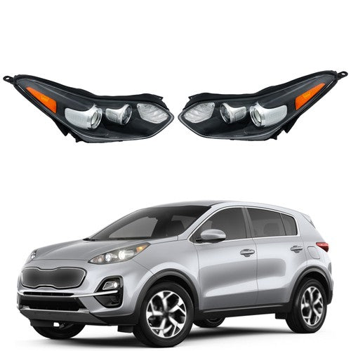 1Pair Headlights Assembly Set For Kia Sportage 2017-2022 Clear Halogen w/LED DRL
