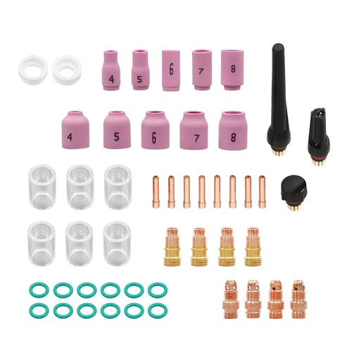 49Pcs #10 Pyrex Glass Kit TIG Torch Short Tube Gas Lens for WP-17/18/26